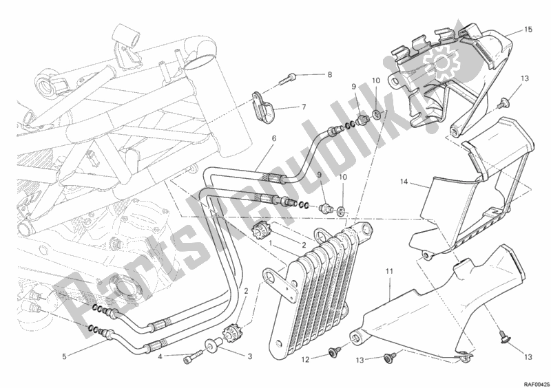 Toutes les pièces pour le Refroidisseur D'huile du Ducati Monster 1100 EVO ABS USA 2012